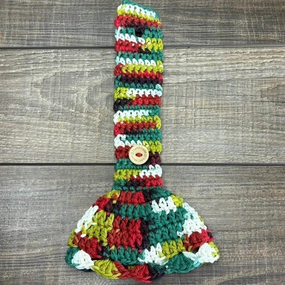 Kitchen Tea‎ Hand Towel Topper Holder Christmas Holiday Cotton Crochet by Seller